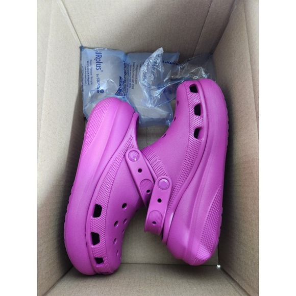 Crocs Classic Crush Women's Size 9 Pink Fuchsia Platform Clog Men's 7 Like New - Picture 7 of 14